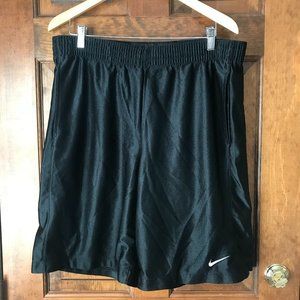 Nike Black Basketball Shorts w/White Embroidered Swoosh Large